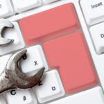 Wysoki kąt widzenia klawiatury komputerowej