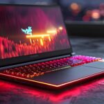 Realistyczny model laptopa z pustym białym ekranem minimalistyczny projekt na neutralnym tle idealny do prezentacji, projektowania stron internetowych i koncepcji brandingu