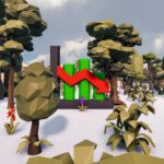 3D Render niskie tło wielokąta z naturalną scenerią krajobrazu i wykresem rozpadu